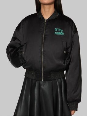 Taylor Swift GOT A WI$HLI$T Bomber Jacket Y2K Pop Star Streetwear L Satin B76